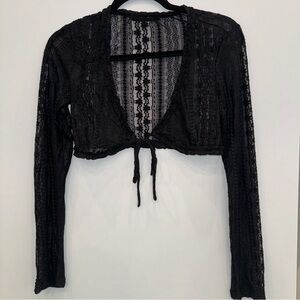 Tiger Mist Black Lace Tank Top with Matching Coord Lace Shrug Fits like Small